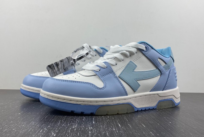 Off-White Out Of Office Calf Leather White Baby Blue   OMIA189C99-LEA007-0140